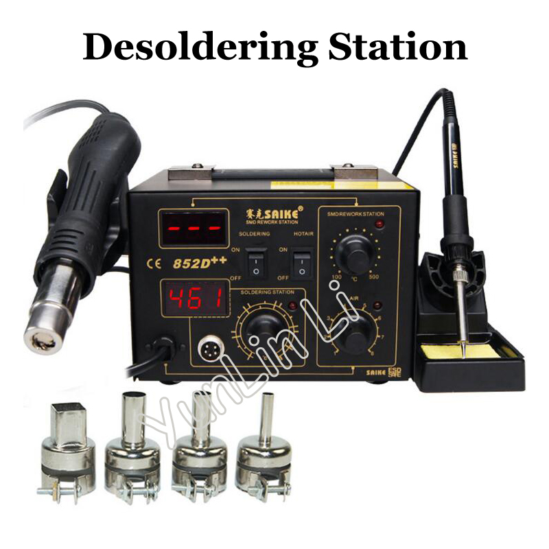 Smd Rework Station Hot Air Soldering 2 In 1 - High Power Digitale Display 852D++ 2