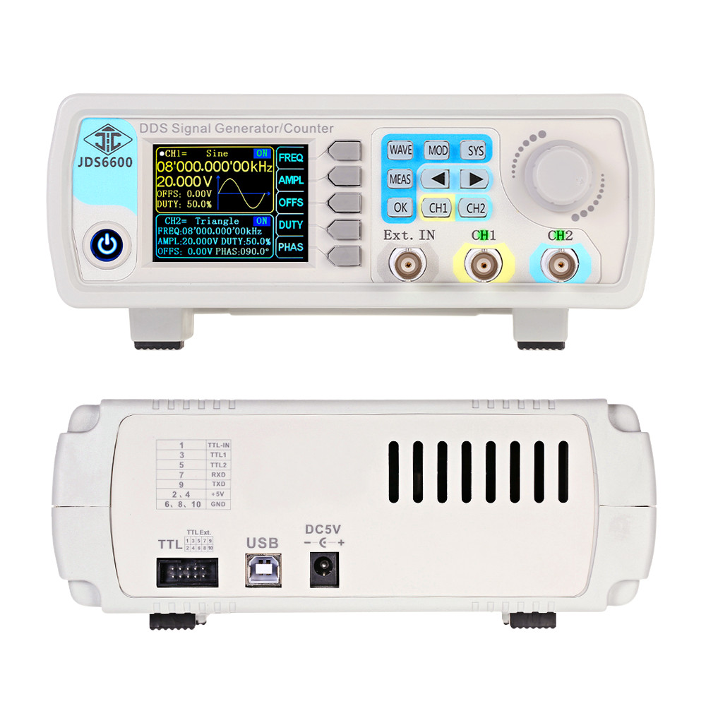 Dual Channel Arbitrary Waveform Function Generator 60Mhz - JDS6600 15/30/40/50/60MHz DDS Functie Signaalgenerator Dual/2-kanaals
