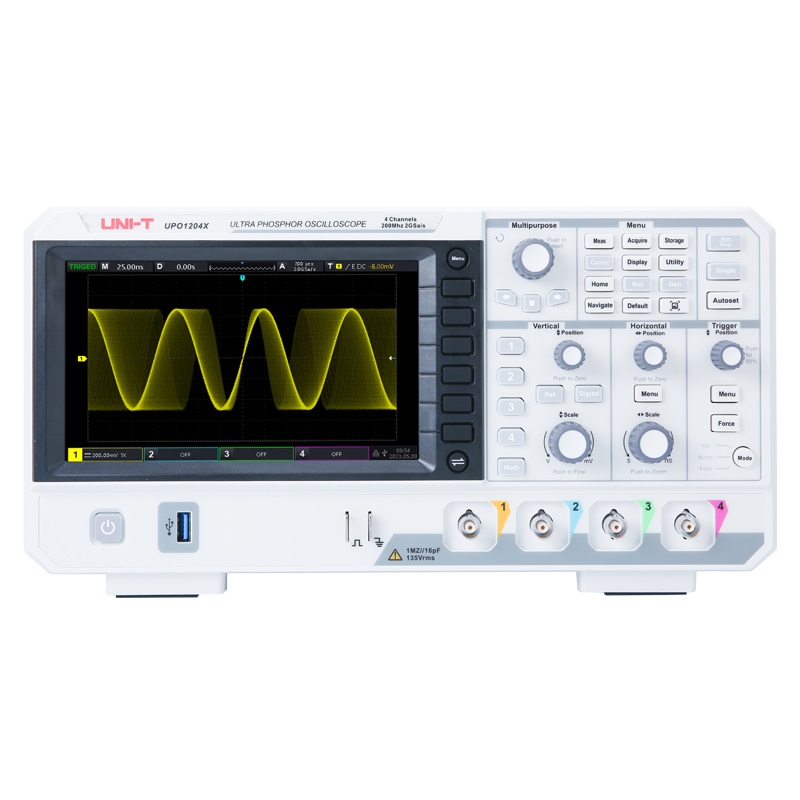 Digital Storage Oscilloscope 4 Channel 100Mhz - UNI-T UPO1104X 100 MHz digitale oscilloscoop