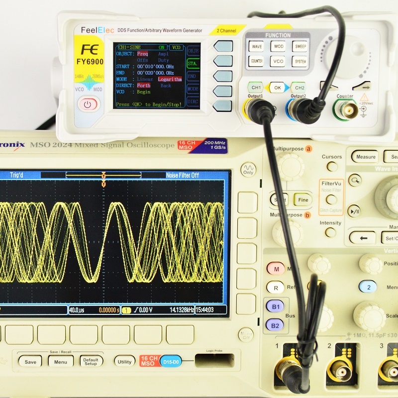Dual Channel Arbitrary Waveform Function Generator 60Mhz - Feelelec FY6900 0-60MHz digitale signaalgeneratorfunctie Willekeurige