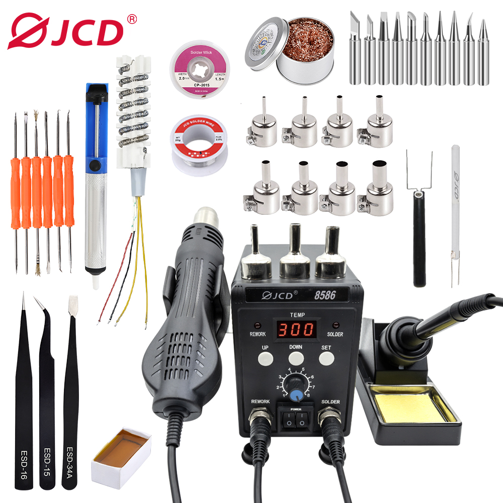Smd Rework Station Hot Air Soldering 2 In 1 - JCD 2-in-1 Soldeerstation 8586 LED Digitaal