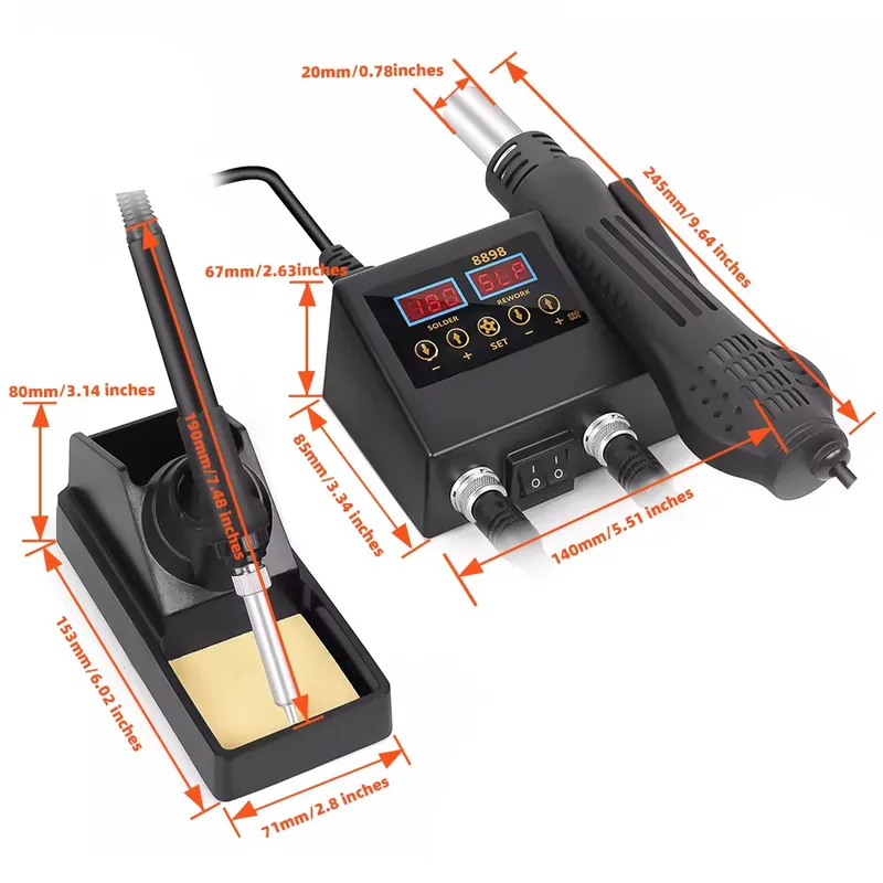 60W LED Digitaal Display Hetel - Smd Rework Station Hot Air Soldering 2 In 1 recensie en prijs