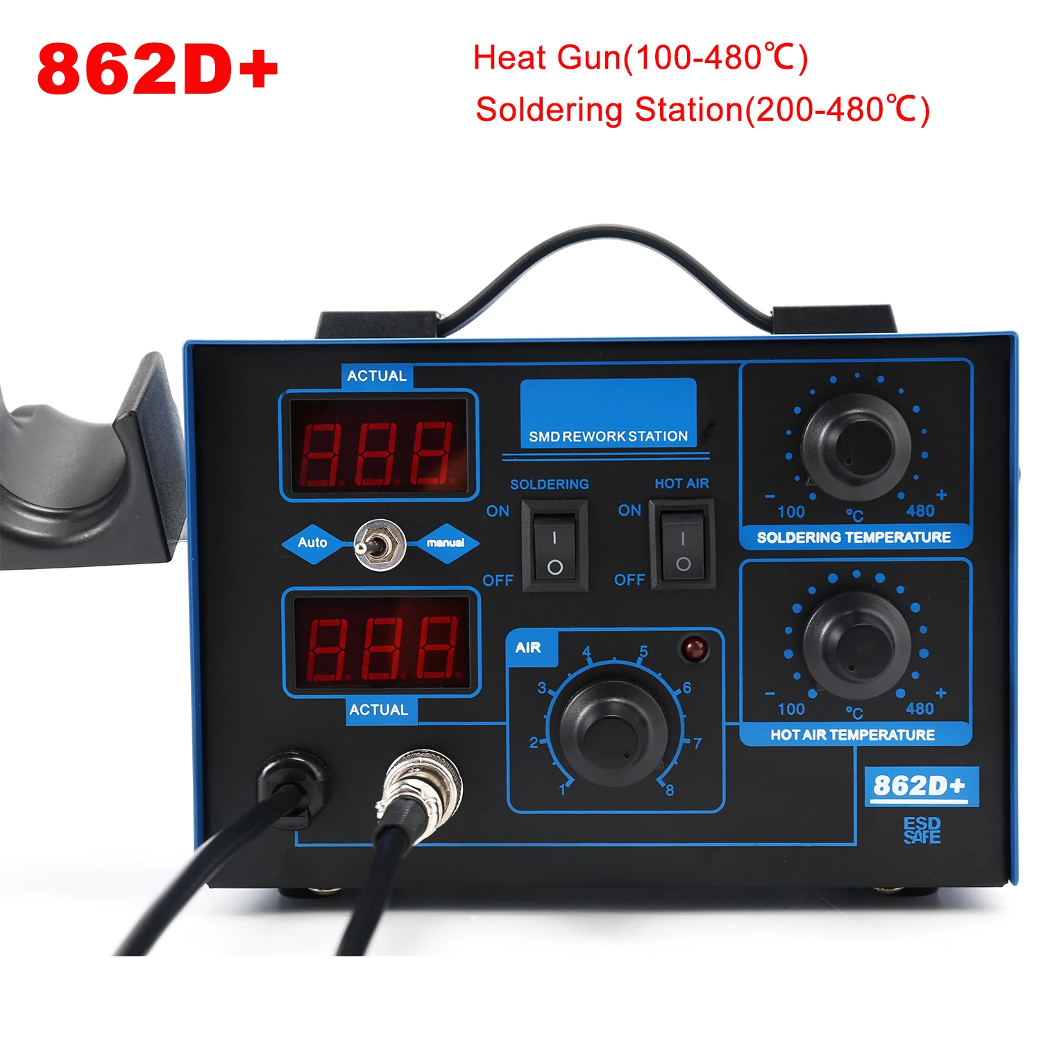 862D+ Soldeerstation 2-in-1 BG - Smd Rework Station Hot Air Soldering 2 In 1 recensie en prijs