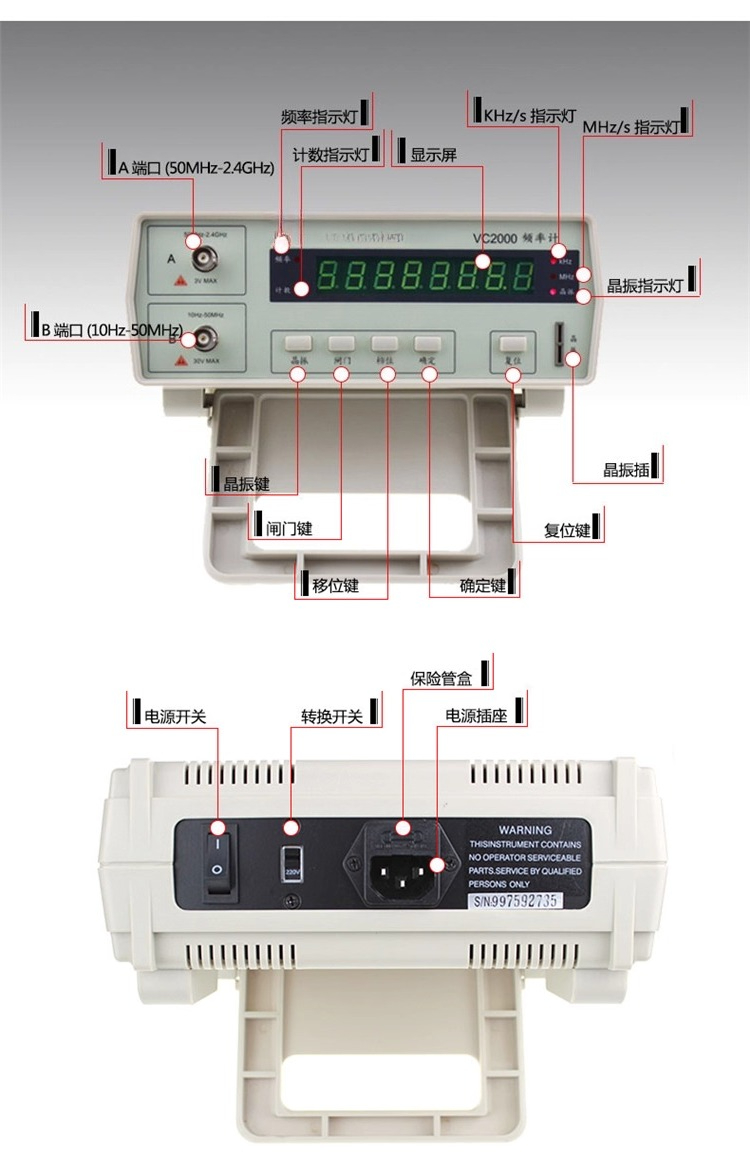Professionele VC3165 2,4GHz an - Benchtop Frequency Counter Meter 2.4Ghz recensie en prijs