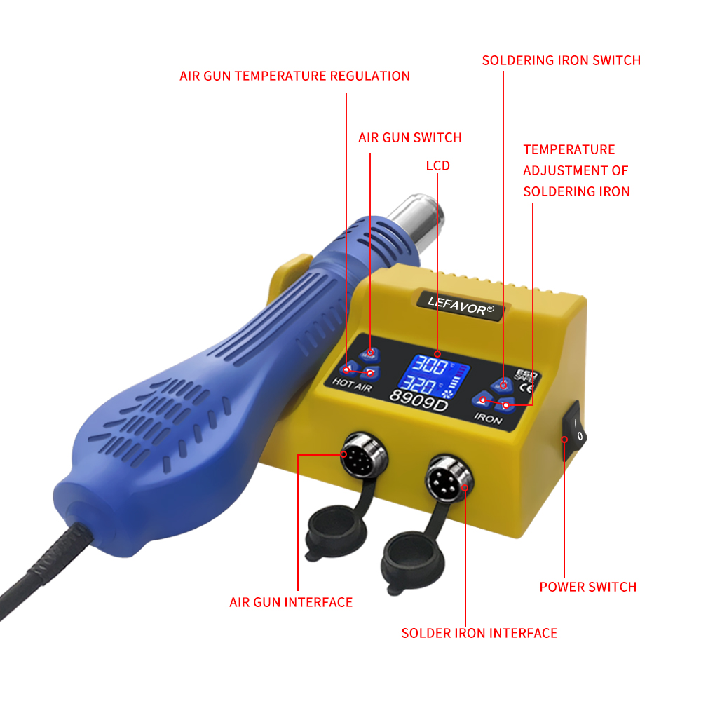 2-in-1 digitaal soldeerstation - Smd Rework Station Hot Air Soldering 2 In 1 recensie en prijs