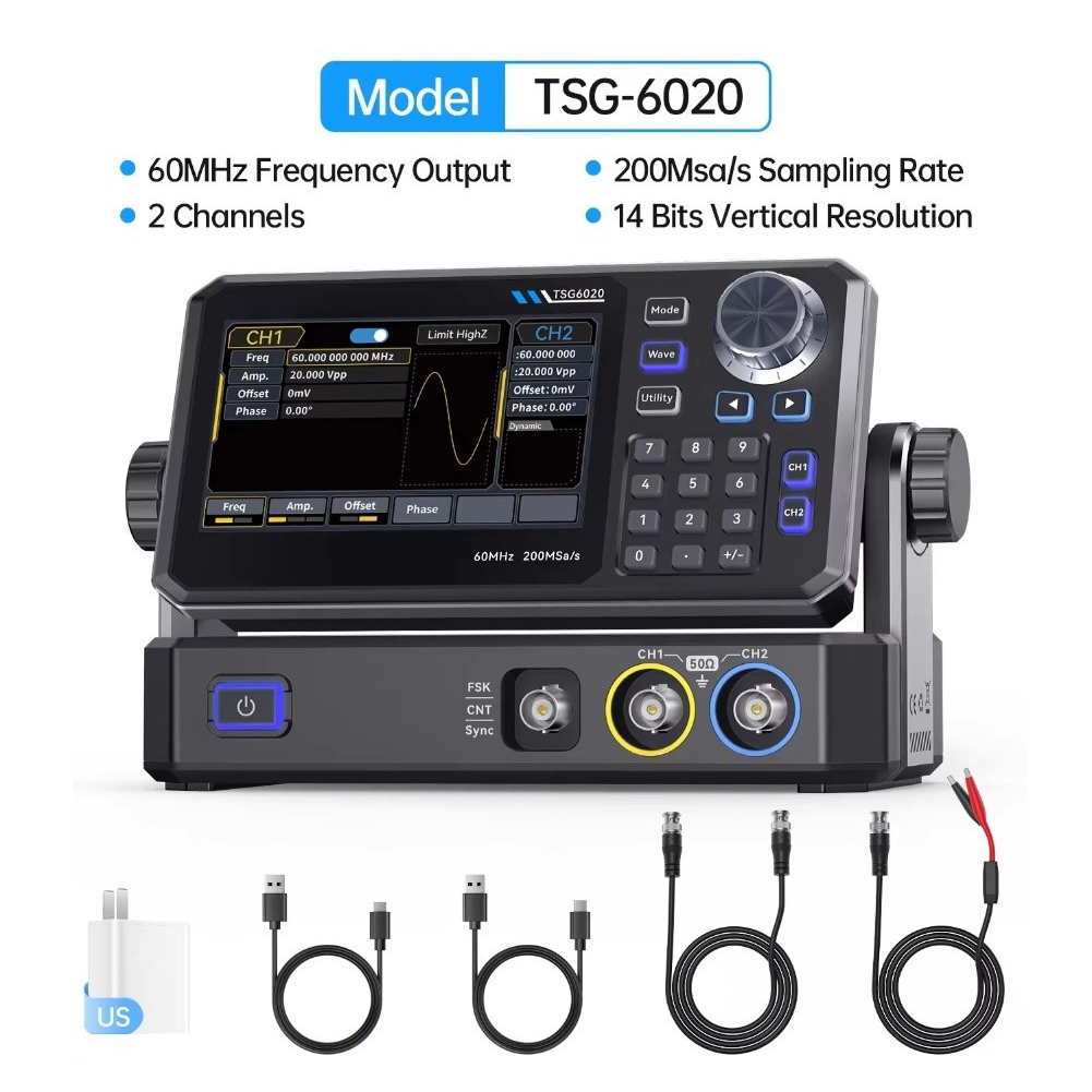 TSG6020 60MHz Dual Channel Fun - Dual Channel Arbitrary Waveform Function Generator 60Mhz recensie en prijs
